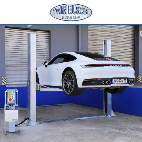 Twin Busch 2 Säulen Hebebühne TW242M 4.2t – BASIC LINE – halbautomatische Entriegelung vollverzinkt